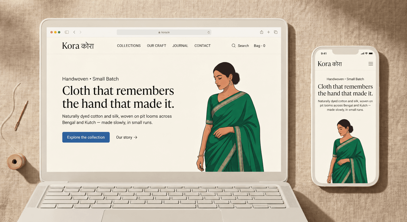 Example website built by Suveva Labs shown on desktop and mobile